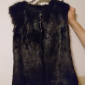 I.N.C. International Concept faux fur ladies vest, size S/M, black